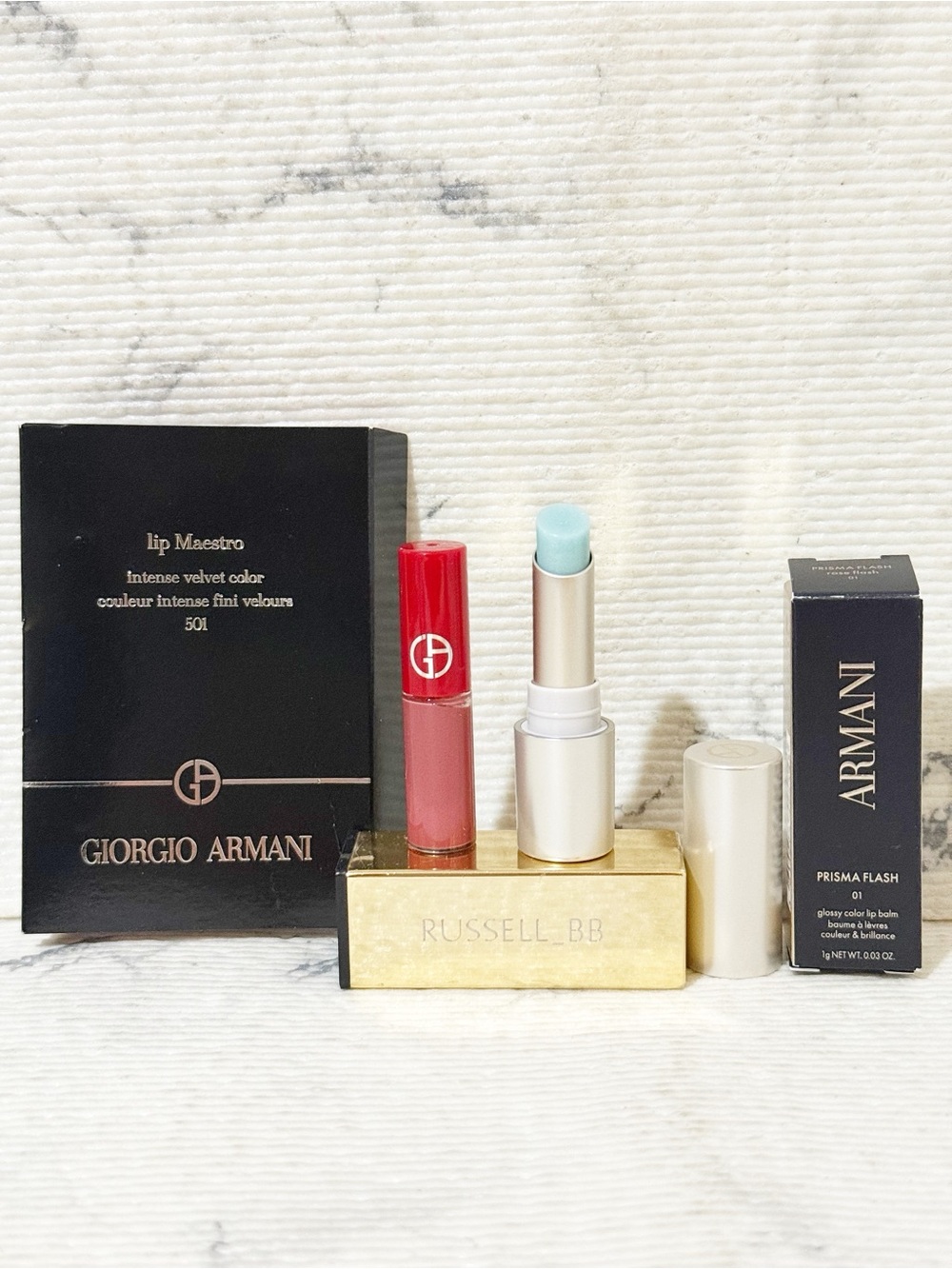 Giorgio Armani Mini Lip Duo: Prisma Flash Lip Balm (Rose Flash ph) & Lip Maestro